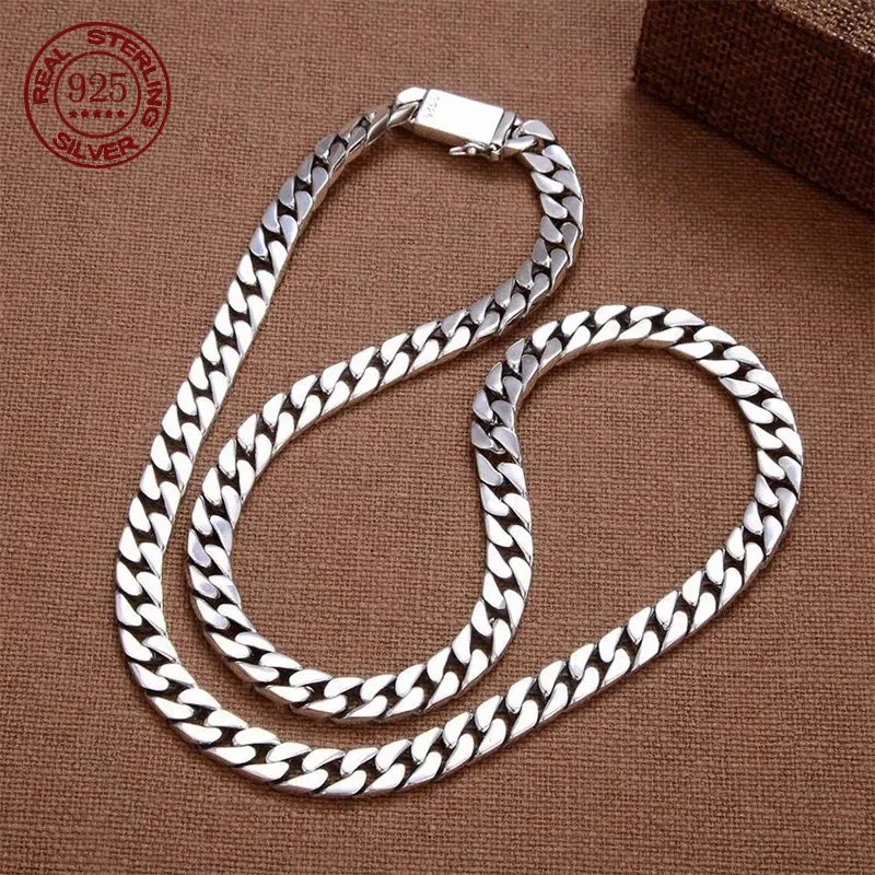 Real Solid Authentic S925 Silver Necklace Certified Jewelry