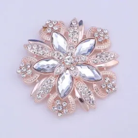 Rhinestone Brooch - Style 22 Rose Gold