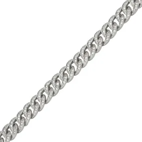 Rhodium Miami Cuban CZ Bling Bracelet 8MM