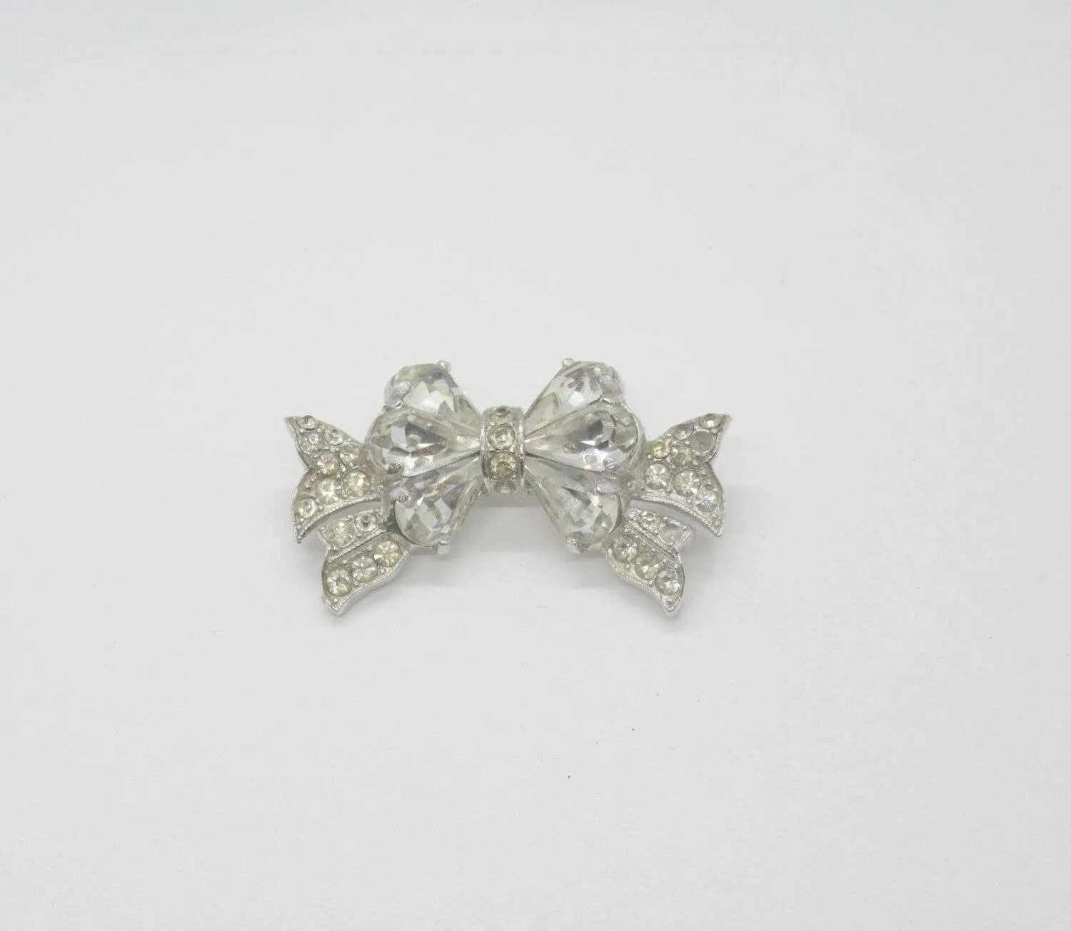 Rich Vintage Rhinestone Bow Brooch