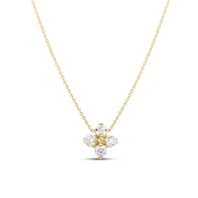 Roberto Coin Love In Verona 18K Yellow Gold Diamond Flower Necklace