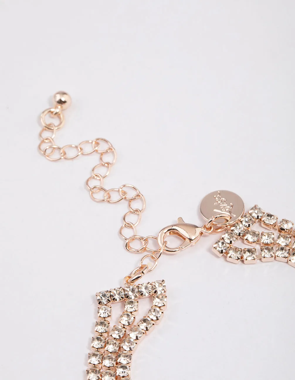 Rose Gold Triple Row Cup Chain Mixed Bracelet