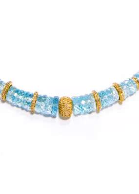 Santa Maria Aquamarine Heishi Bead Necklace