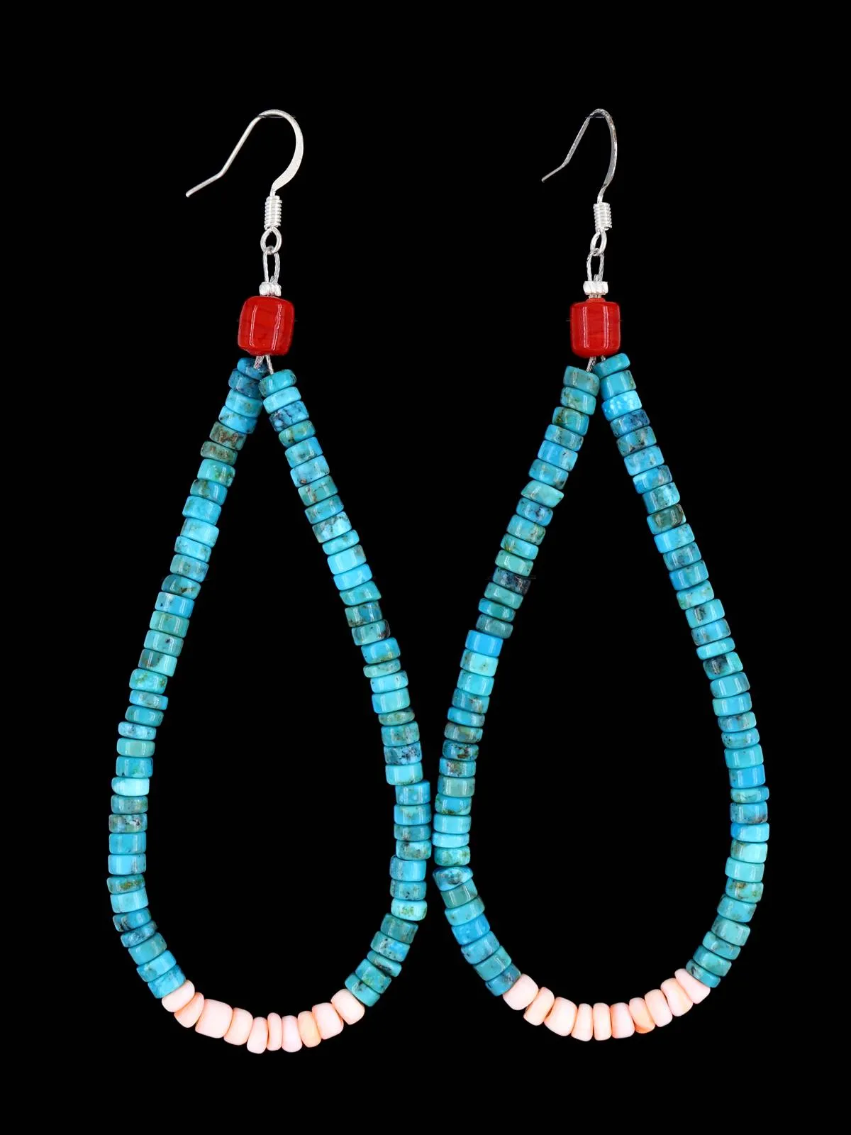 Santo Domingo Turquoise and Shell Jocla Dangle Earrings