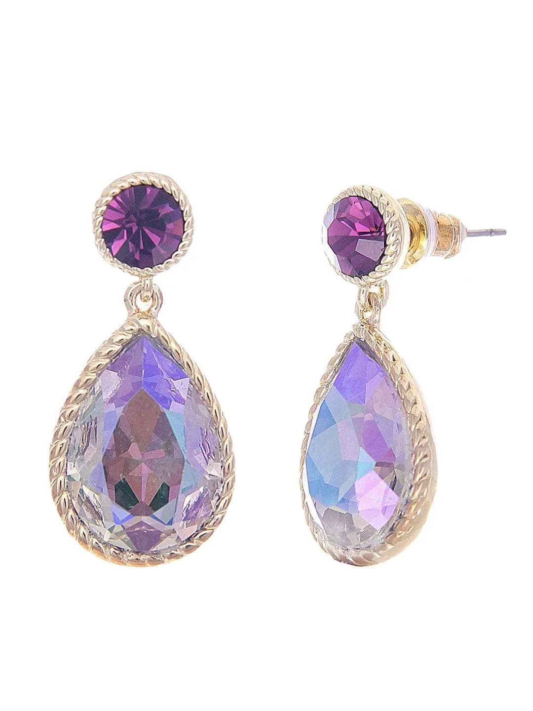 Sapphire Drop Earrings Purple