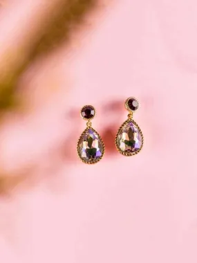 Sapphire Drop Earrings Purple