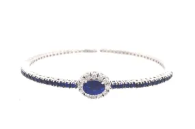 Savoia Oval Sapphire Cuff Bracelet