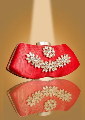 'Shimmering Candy  Purse with Golden Adornments' by Oorvi Desai (OD - B 33 - Red/ White/ Green/ Gold)