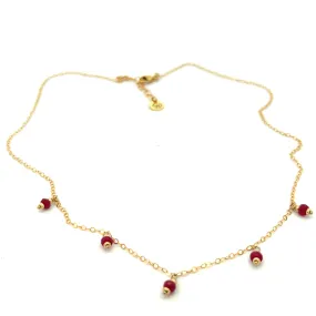 silk road - ruby dangle charm necklace