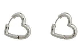 SILVER HEART SNAP EARRINGS