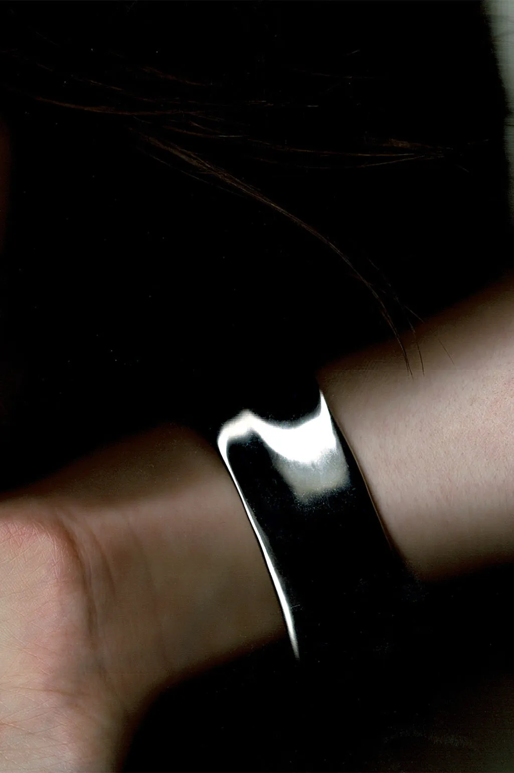 Something of Vast Importance is Being Communicated Just Out of Earshot - Rhodium Plated Cuff