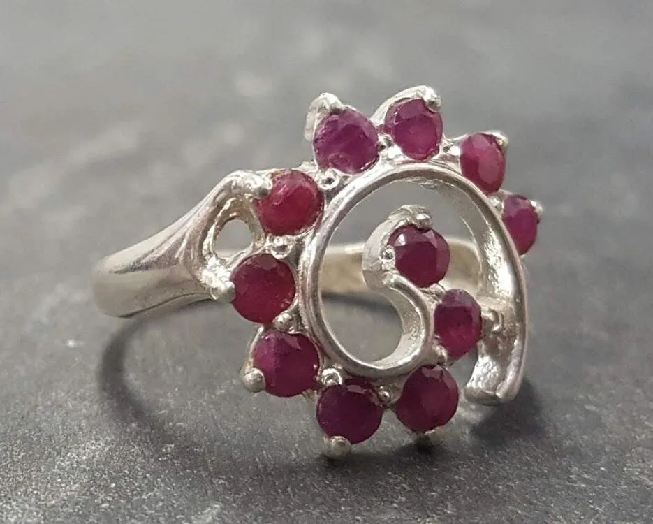 Spiral Ruby Ring - Genuine Ruby Ring - Red Swirl Ring