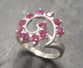 Spiral Ruby Ring - Genuine Ruby Ring - Red Swirl Ring