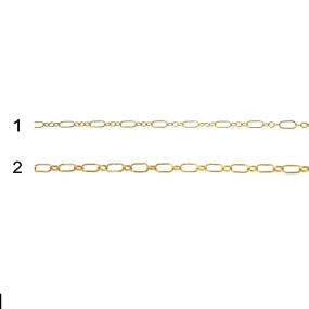 Square chain for permanent - Yellow Goldfilled