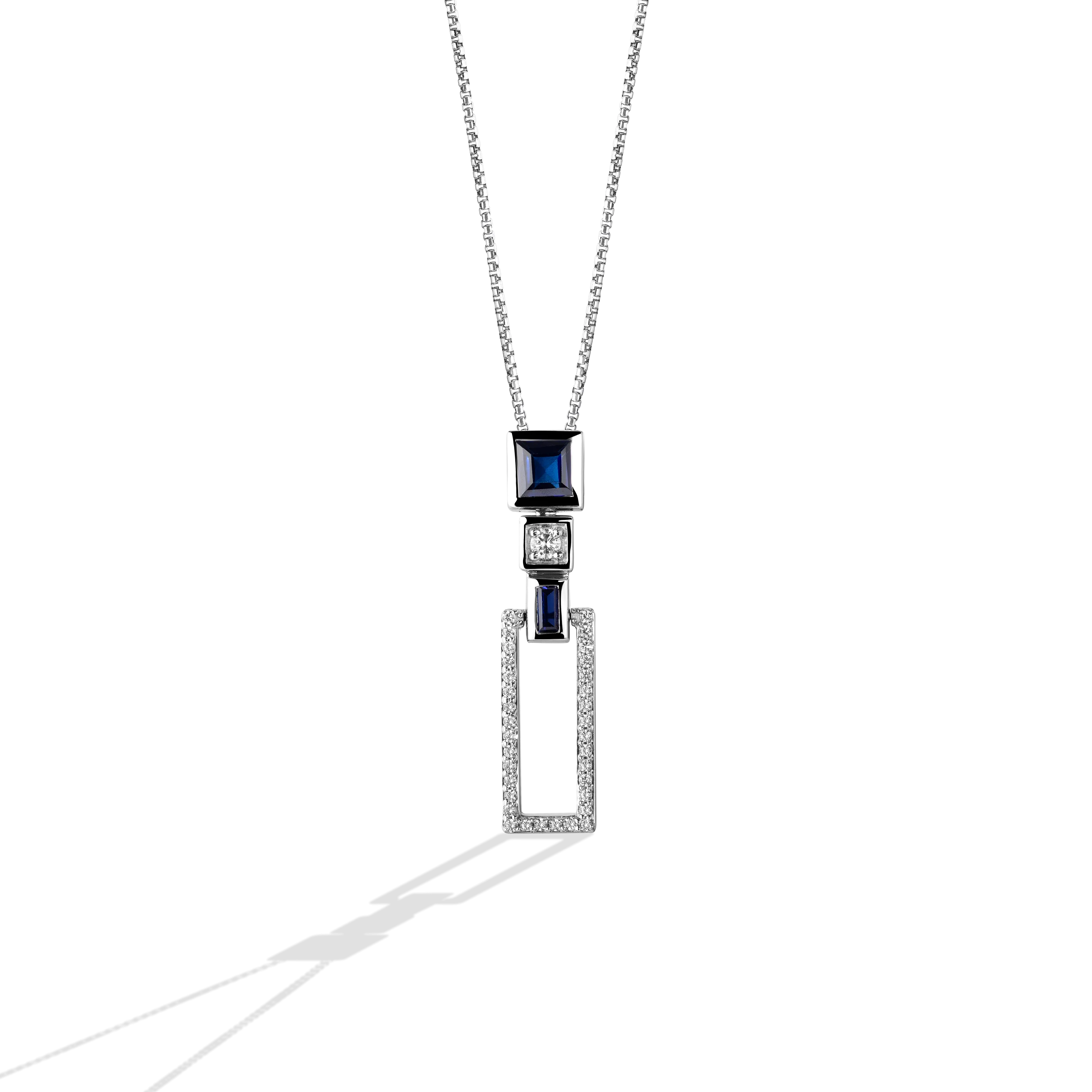 Star Wars™ Fine Jewelry R2 SERIES WOMEN'S PENDANT 1/4 CT.TW. White Diamonds and Blue Sapphire Silver