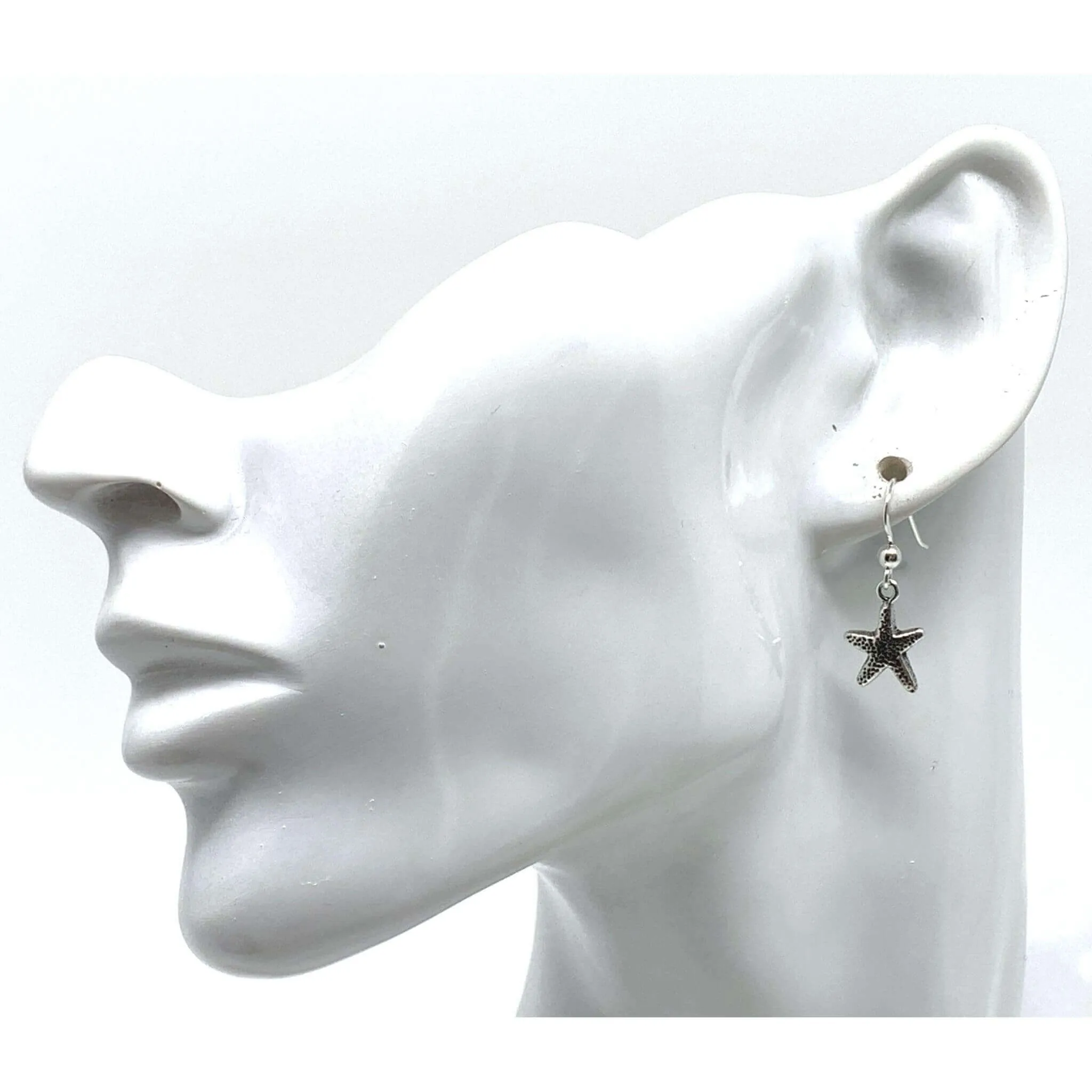 Starfish Earrings In Oxidized Sterling Silver