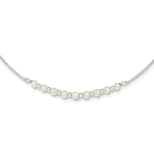 Sterling Silver Freshwater Cultured Pearl 16.5" Necklace