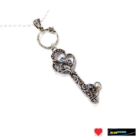 Sterling silver heart key necklace key pendant key jewelry necklace