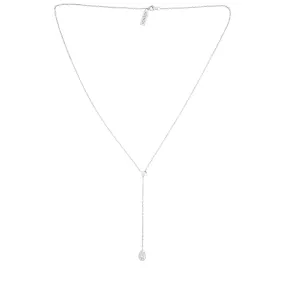 Sterling Silver Teardrop Adjustable Lariat Necklace