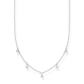 Sterling Silver Thomas Sabo Charm Club Zirconia Necklace 40-45cm