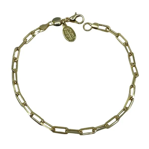 Thin "Paper Clip" Chain Bracelet: Gold Fill (BCG480)