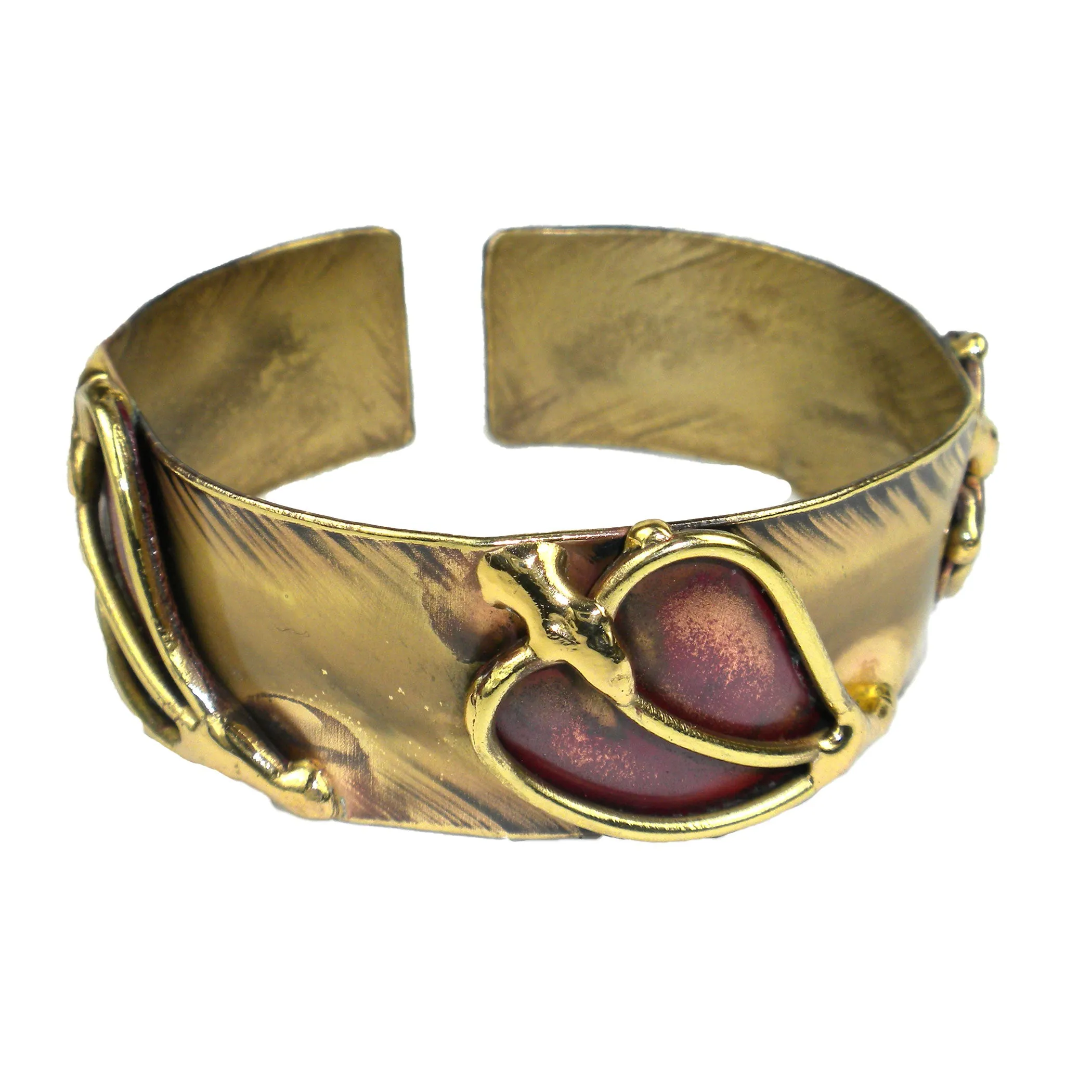 Three Hearts Cuff Brass Images