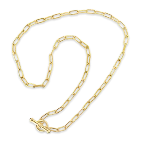 Twist & Plain Oval Link Gold Chain