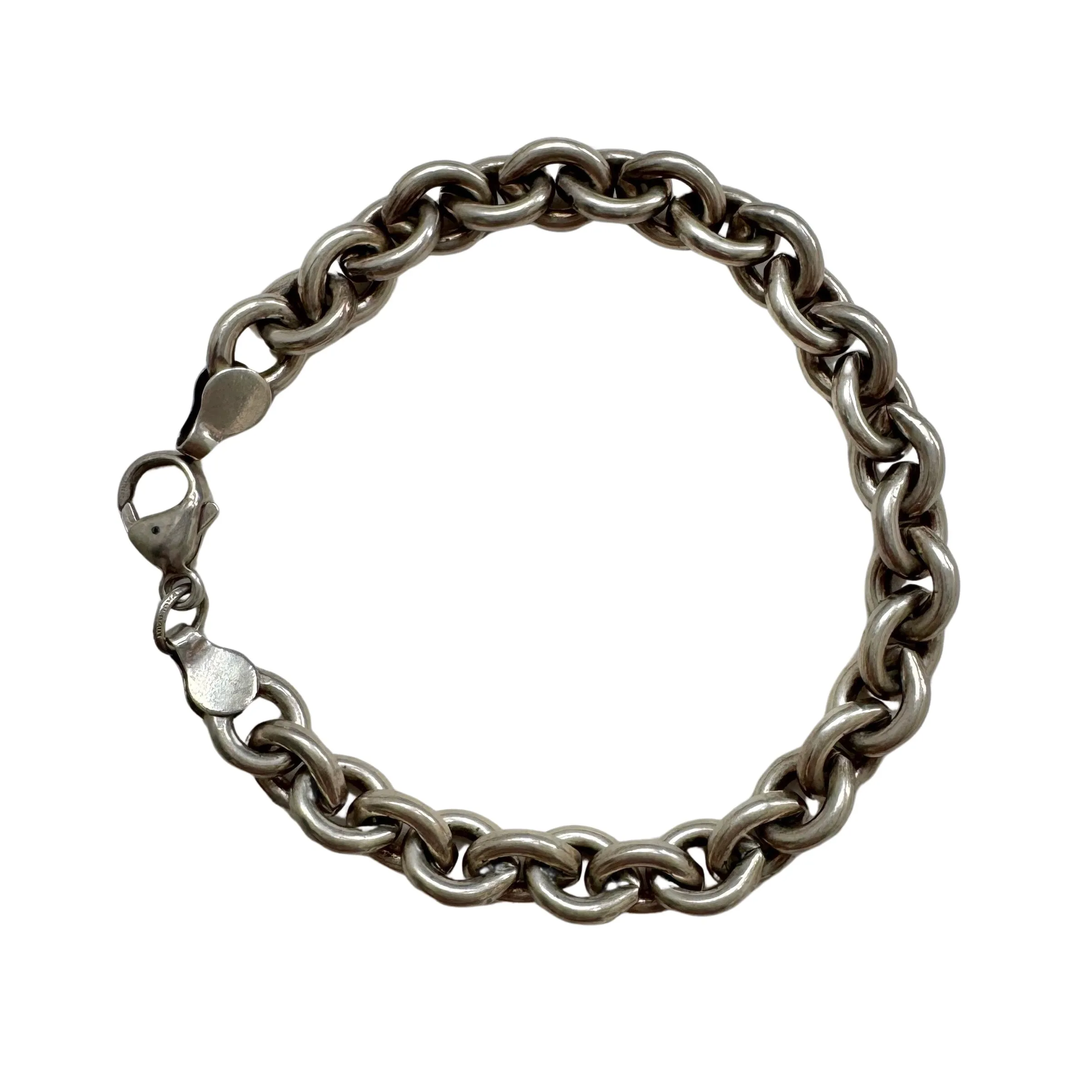 V I N T A G E // chunky cable / sterling silver chunky cable chain bracelet / 7", 23g