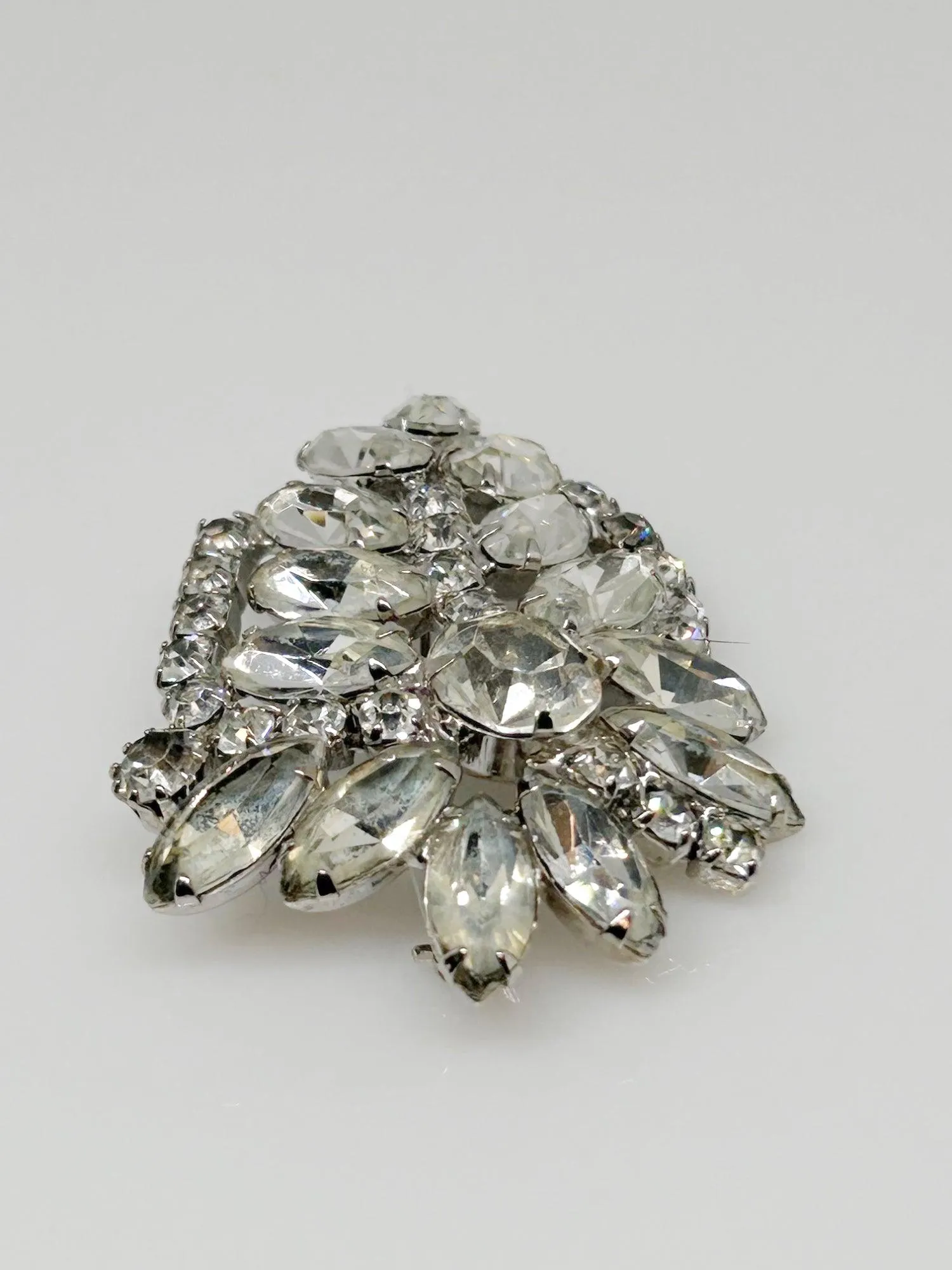 Vintage Large Rhinestone Shield Brooch