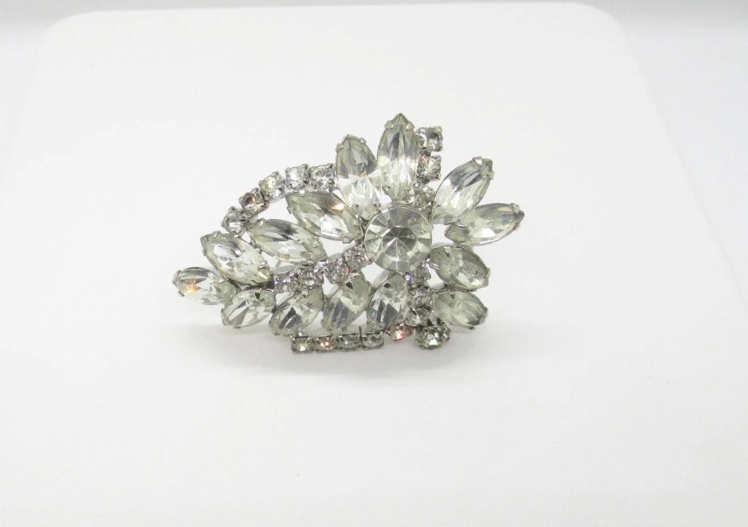 Vintage Large Rhinestone Shield Brooch