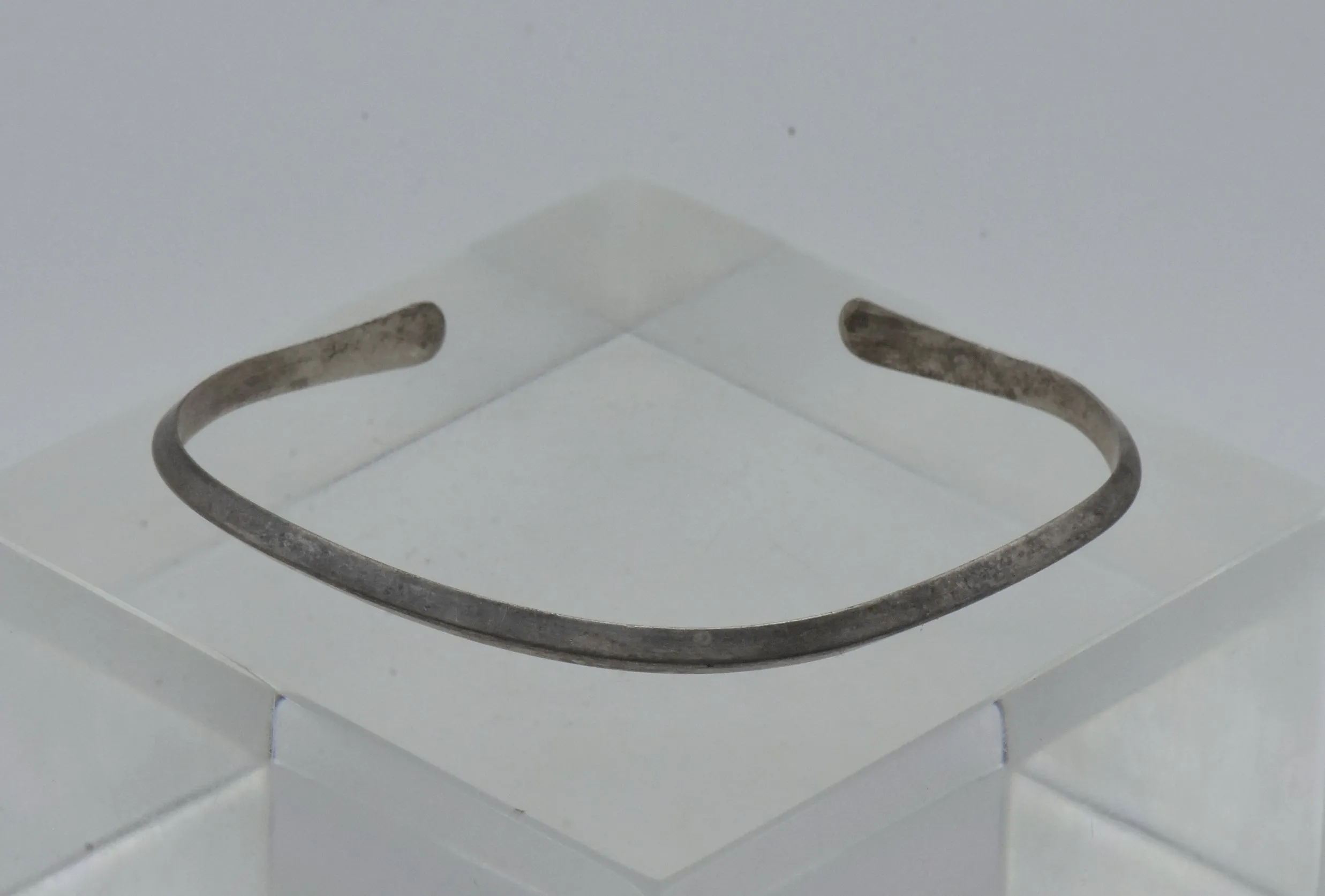 Vintage Silver Beveled Cuff Bracelet