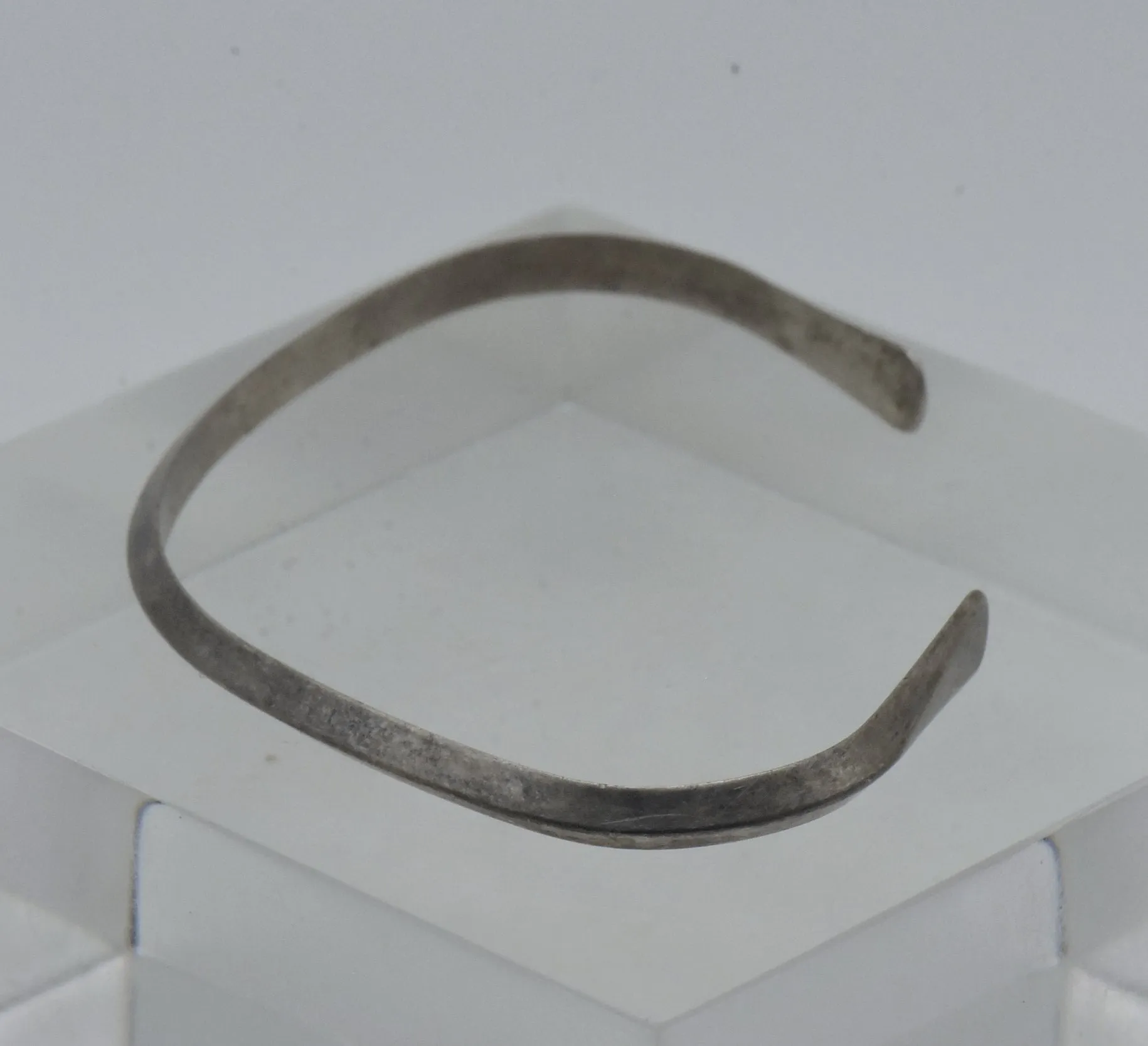 Vintage Silver Beveled Cuff Bracelet