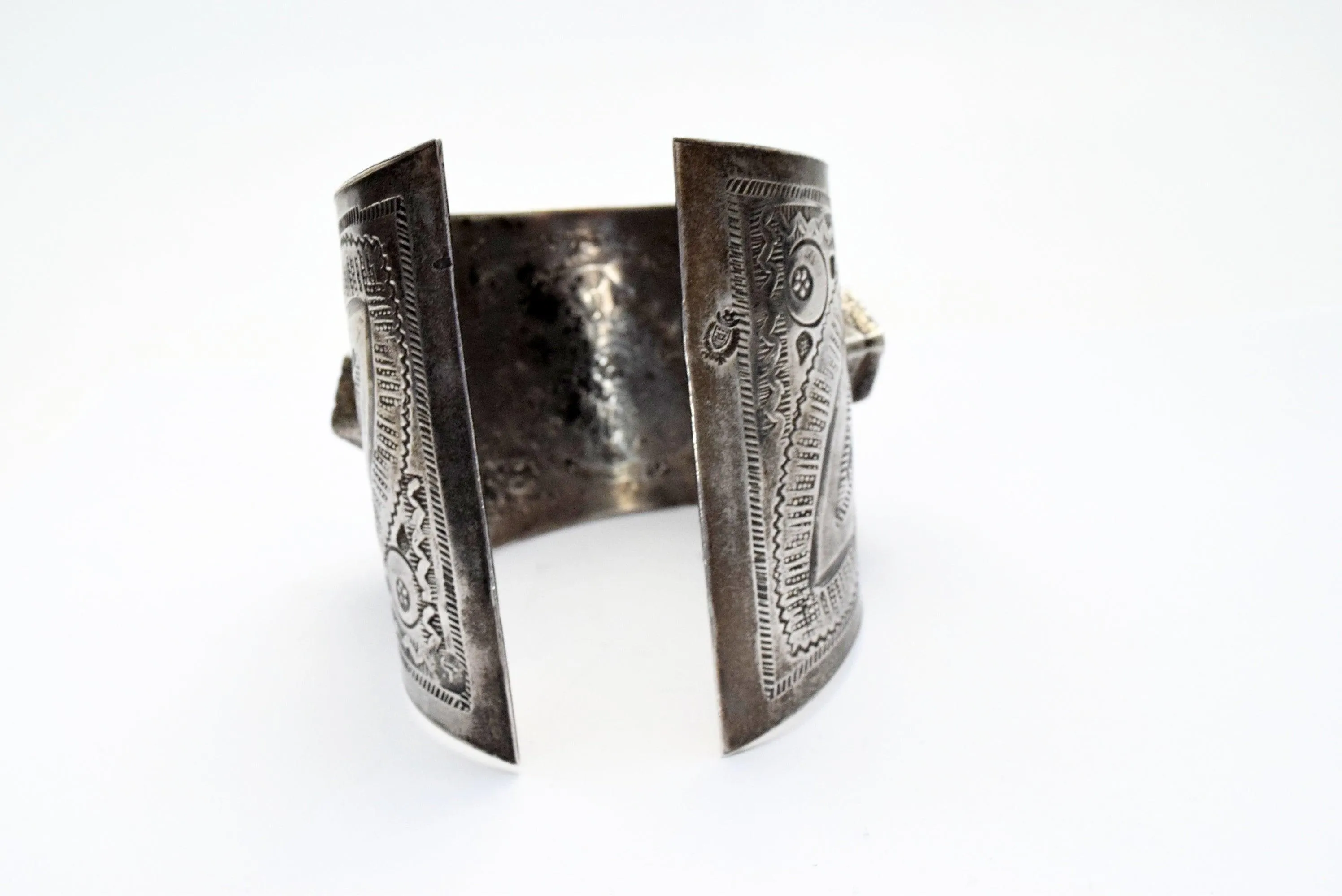 Vintage Silver Flared Berber Cuff Bracelet