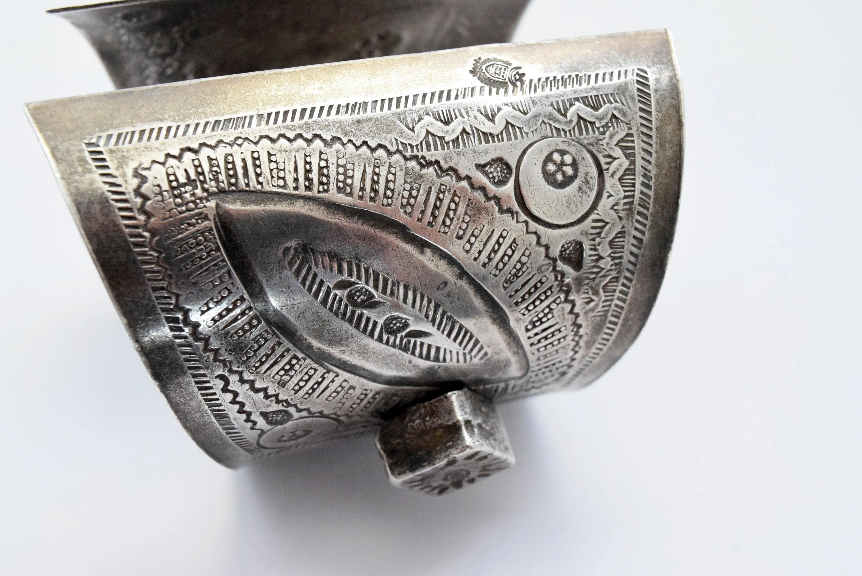 Vintage Silver Flared Berber Cuff Bracelet