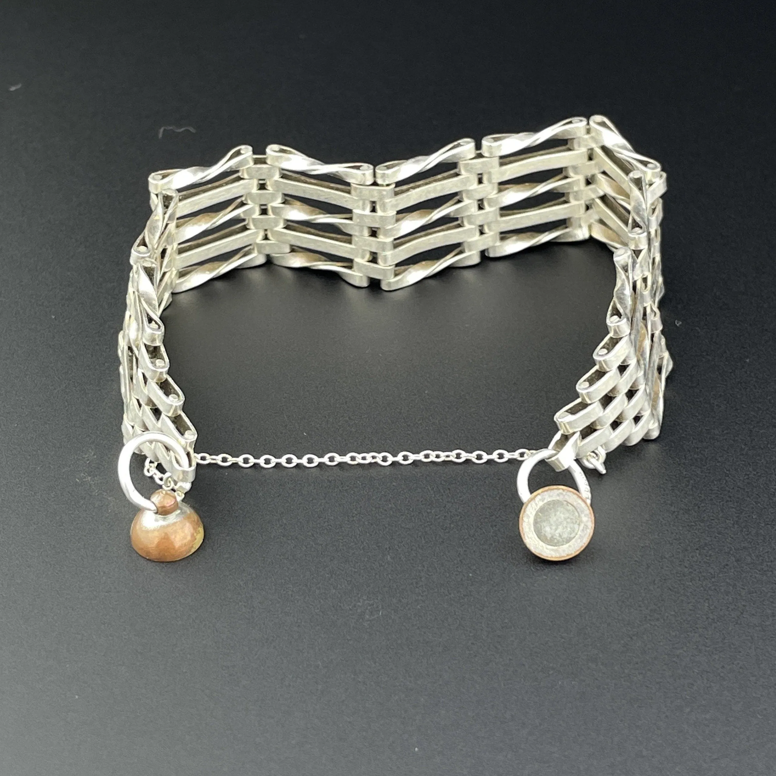 Vintage Silver Gate Fancy Chain Link Bracelet