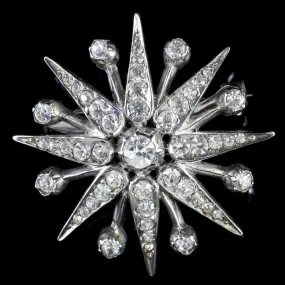 Vintage Silver Star Paste Brooch London