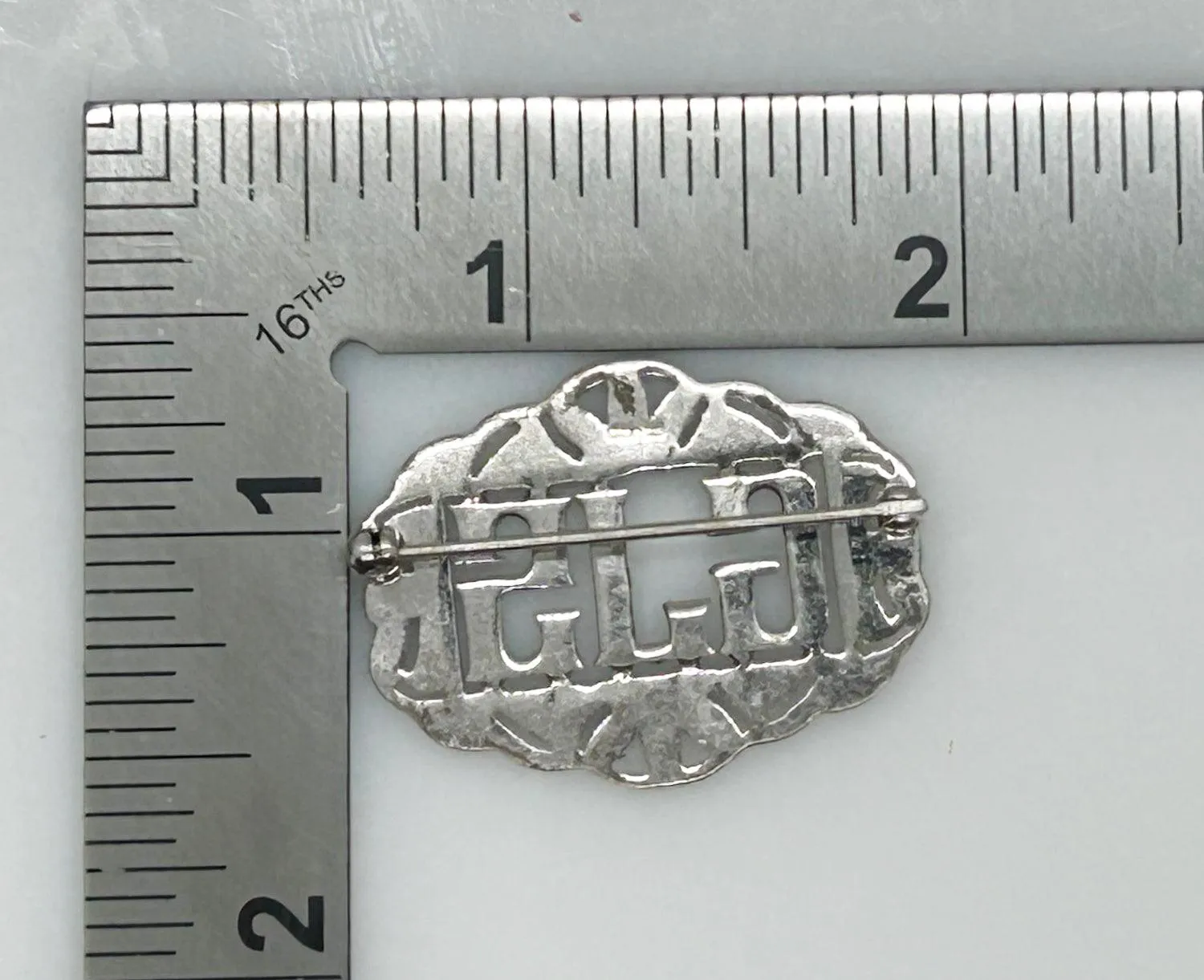 Vintage Sterling Monogram Initial GJS Brooch