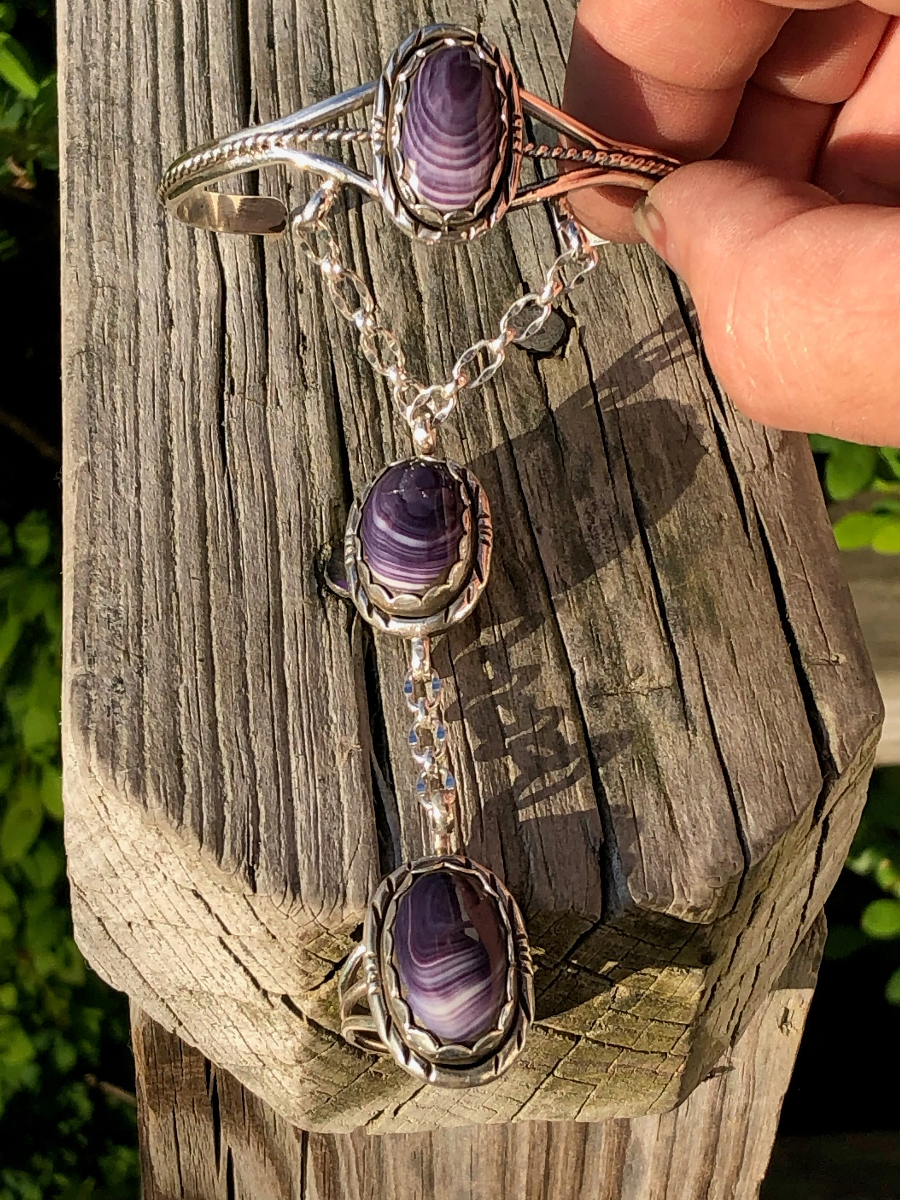 Wampum Stamped Oval slave chain