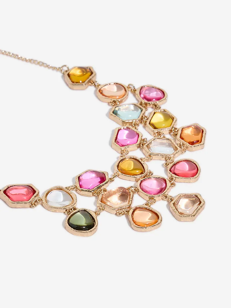 Westside Accessories Multicoloured Gemstone Embellished Necklace