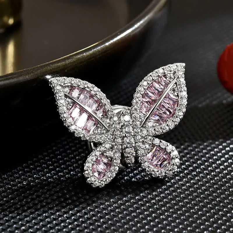 Women's Sweet Ice Pink Butterfly Style Magnetic Brooch