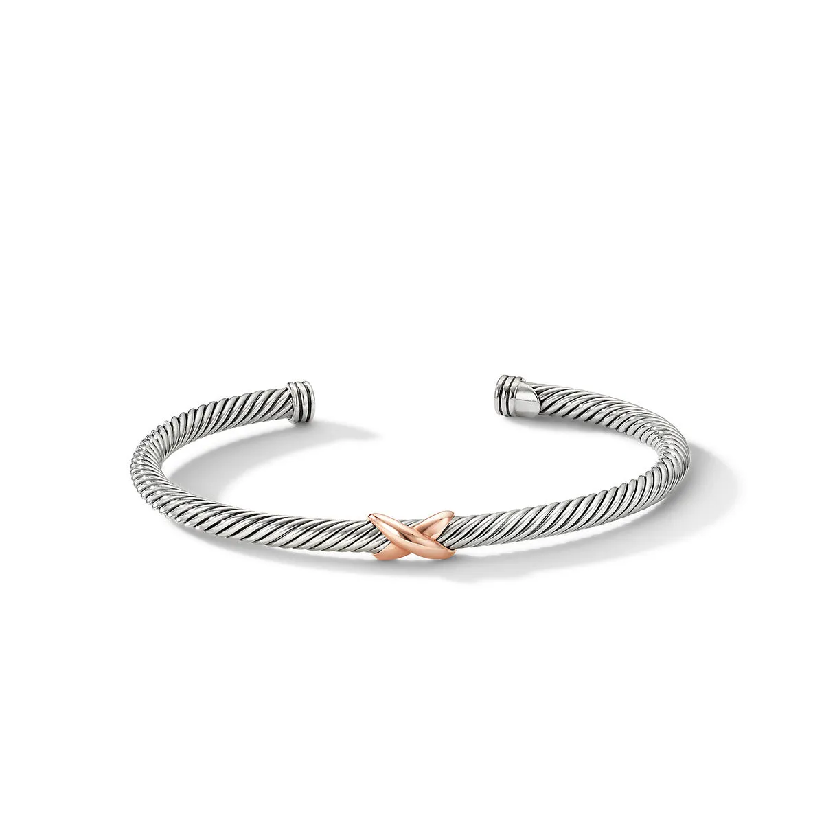 X Station Bracelet in Sterling Silver with 18K Rose Gold