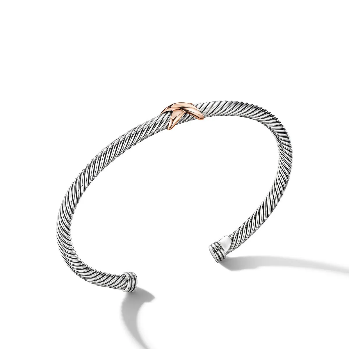 X Station Bracelet in Sterling Silver with 18K Rose Gold