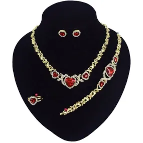 XO Ruby Heart Necklace Set