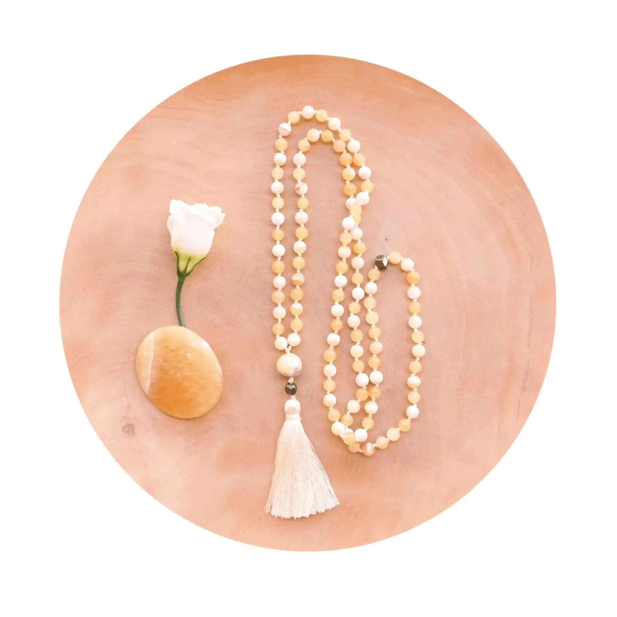 Yellow Jade Mala Beads - Joy Mala Necklace